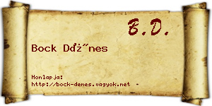 Bock Dénes névjegykártya